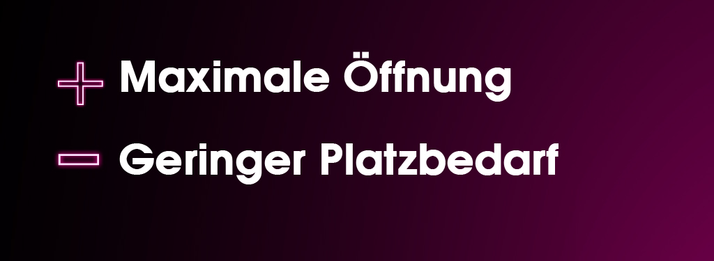 Maximale Öffnung - Geringer Platzbedarf. Automatische Teleskoptür